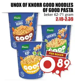 De Boerenschuur Unox of Knorr Good Noodles of Good Pasta aanbieding
