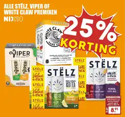 De Boerenschuur Alle Stelz, Viper of White Claw Premixen aanbieding