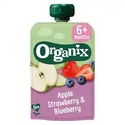 Etos Organix Knijpfruit Appel Aardbei & Bosbes 6M+ 100GR aanbieding