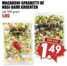 De Boerenschuur Macaroni Spaghetti of Nasi Bami Groenten aanbieding