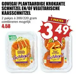 De Boerenschuur Govega! Plantaardige Krokante Schnitzel en/of Vegetarische Kaasschnitzel aanbieding