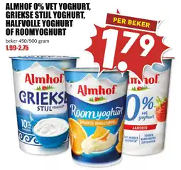 De Boerenschuur Almhof 0% Vet Yoghurt, Griekse Stijl Yoghurt, Halfvolle Yoghurt of Roomyoghurt aanbieding