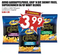 De Boerenschuur Aviko Aardappelpuree, Grip 'n Dip, Skinny Fries, Supercrunch en/of Wavy Blends aanbieding