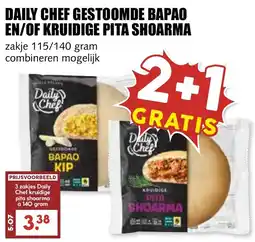De Boerenschuur Daily Chef Gestoomde Bapao en/of Kruidige Pita Shoarma aanbieding