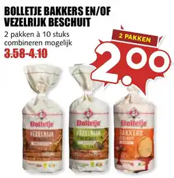 De Boerenschuur Bolletje Bakkers en/of Vezelrijk Beschuit aanbieding