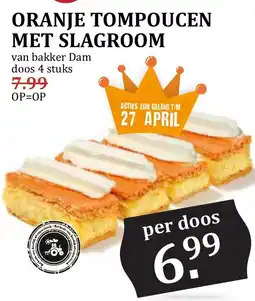 De Boerenschuur Oranje tompoucen met slagroom aanbieding