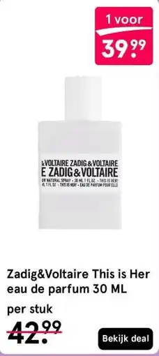 Etos Zadig&Voltaire This is Her eau de parfum 30 ML aanbieding
