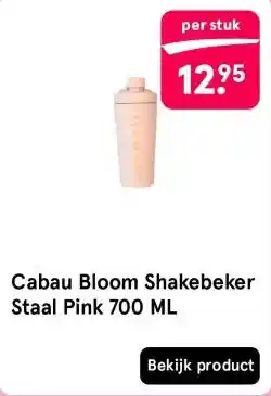 Etos Cabau Bloom Shakebeker Staal Pink 700 ML aanbieding