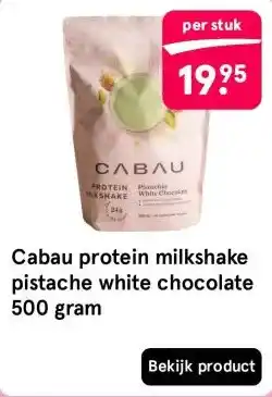 Etos Cabau protein milkshake pistache white chocolate 500 gram aanbieding