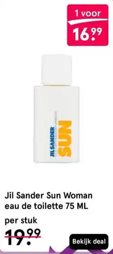 Etos Jil Sander Sun Woman eau de toilette 75 ML aanbieding