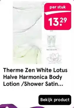 Etos Therme Zen White Lotus Halve Harmonica Body Lotion /Shower Satin Geschenkset aanbieding