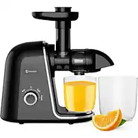 Bol.com Kitchenwell Slowjuicer - 700ml - Juicer met pulpreservoir - Groenten en fruitpers - BPA vrij - Zwart aanbieding