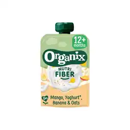 Etos Organix Nutri Fiber Knijpfruit Mango, Yoghurt, Banaan & Haver 100g aanbieding