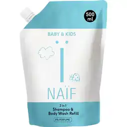 Etos Naïf 2-in-1 Shampoo & Body Wash Refill 0% Perfume 500 ML aanbieding