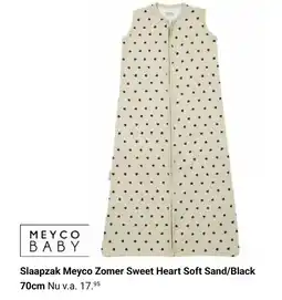 Van Asten BabySuperstore Slaapzak Meyco Zomer Sweet Heart Soft Sand/Black aanbieding