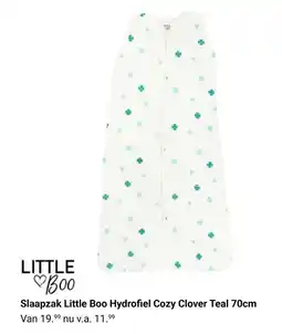 Van Asten BabySuperstore Slaapzak Little Boo Hydrofiel Cozy Clover Teal 70cm aanbieding