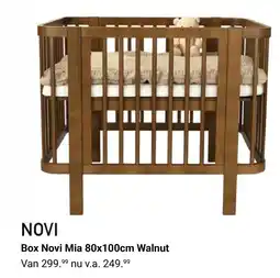 Van Asten BabySuperstore Box Novi Mia 80x100cm Walnut aanbieding