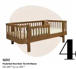 Van Asten BabySuperstore Peuterbed Novi Kate 70x140 Walnut aanbieding