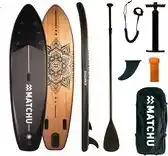 Bol.com Matchu - SUP board - Hout/Mandala - Stand up paddle board - 320x81x15 - Opblaasbaar aanbieding