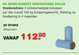 De Boer Drachten De boer/agrivet droogstand bolus SPN041870 aanbieding