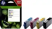 Bol.com HP 364 - Inktcartridge / Zwart / Cyaan / Magenta / Geel / 4-Pack (N9J73AE) aanbieding