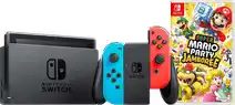 Coolblue Nintendo Switch Rood/Blauw + Mario Party Jamboree aanbieding