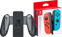 Coolblue Nintendo Switch Joy-Con set Rood/Blauw + Nintendo Switch Joy-Con Charge Grip aanbieding