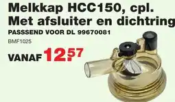 De Boer Drachten Melkkap HCC150, cpl. Met afsluiter en dichtring aanbieding