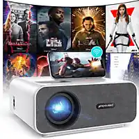 Bol.com Spoused Beamer - Full-HD - 10.000 Lumen - Streamen Vanaf Je Telefoon Met WiFi - Mini Beamer - Wit aanbieding
