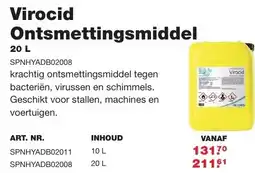 De Boer Drachten Virocid Ontsmettingsmiddel 20 L aanbieding