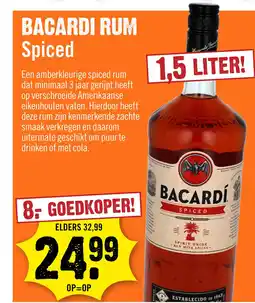 Dirck 3 Bacardi Spiced Rum 150 cl aanbieding