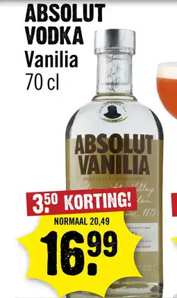 Dirck 3 Absolut Vanilia - Vanille Vodka 70 cl aanbieding