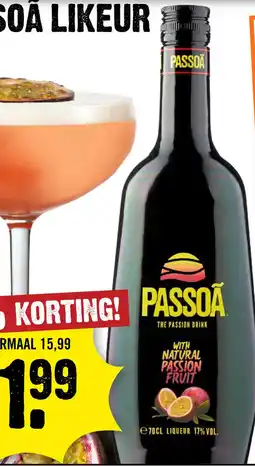 Dirck 3 Passoa Passievrucht likeur 70 cl aanbieding