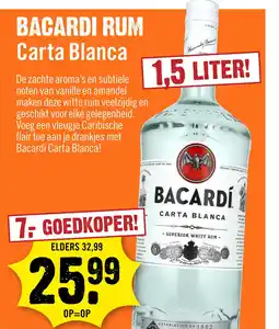Dirck 3 Bacardi Carta Blanca 150 cl aanbieding