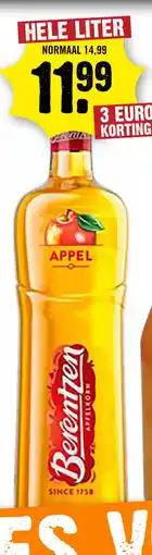 Dirck 3 Berentzen Apfelkorn 100 cl aanbieding