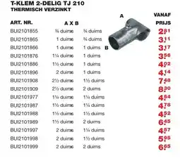 De Boer Drachten T-klem 2-delig tj 210 thermisch verzinkt aanbieding