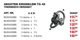De Boer Drachten Gegoten kruisklem tg 45 thermisch verzinkt aanbieding