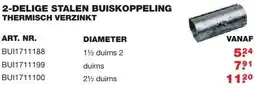 De Boer Drachten 2-delige stalen buiskoppeling thermisch verzinkt aanbieding