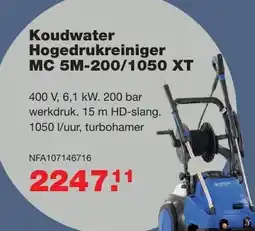 De Boer Drachten Koudwater Hogedrukreiniger MC 5M-200/1050 XT aanbieding