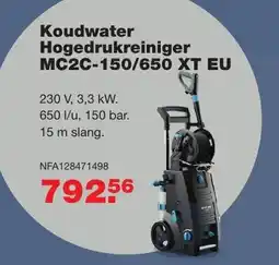 De Boer Drachten Koudwater Hogedrukreiniger MC2C-150/650 XT EU aanbieding