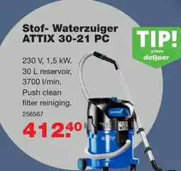 De Boer Drachten Stof- Waterzuiger ATTIX 30-21 PC aanbieding