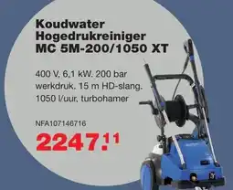 De Boer Drachten Koudwater Hogedrukreiniger MC 5M-200/1050 XT aanbieding