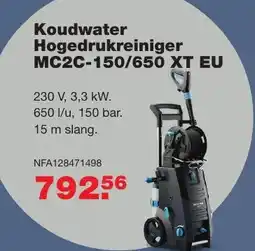 De Boer Drachten Koudwater Hogedrukreiniger MC2C-150/650 XT EU aanbieding