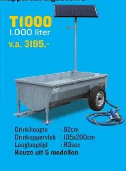 De Boer Drachten Mobiele Solar Drinkbakken T1000 aanbieding