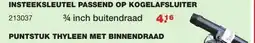 De Boer Drachten Insteeksleutel passend op kogelafsluiter aanbieding