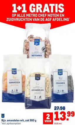 Makro Bijv. amandelen wit, zak 900 g aanbieding