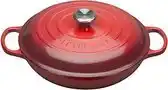 Bol.com Le Creuset Braadpan Campagnard - Ø30 CM - Gietijzer - Kersenrood aanbieding