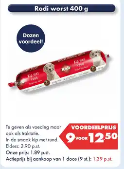 Huisdier Voordeelshop Rodi worst aanbieding