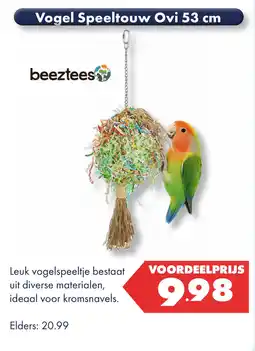 Huisdier Voordeelshop Vogel Speeltouw Ovi aanbieding