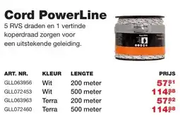 De Boer Drachten Cord powerline aanbieding